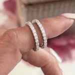 2 Carat Princess Moissanite Diamond Ring Set 5 Silver Photo 7