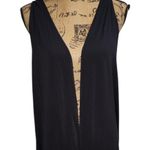 New Directions Fringe Vest Sleeveless Lace Back Cover Up Black Size L Size L Photo 0