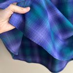 Eddie Bauer Plaid Flannel Button Down Shirt, Purple/Green/Blue, Size Medium Photo 9
