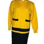 ANTONETTE Franz Haushofer Germany Yellow Black Dress Size 38 Merino Wool Gold Size M Photo 0