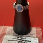 Bomb Party RBP6451 "Blooming Happiness" Ocean Blue Quartz Rhodium Sz 7 Ring NWT Photo 2