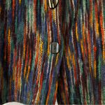 Habitat  Rainbow Stripe Yarn Button Closure Sweater Coat Womens XL Photo 3
