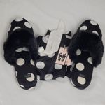 Victoria's Secret  Polka Dot Satin House Slippers Black And White Size L (9-10) Photo 0