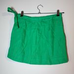 J.Crew NEW Linen Mini Wrap Adjustable Skirt Bright Gem Green 4 Photo 6