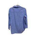 Calvin Klein  Blue White Nautical Vertical Striped Full Zip Collared Shirt Size L Photo 3