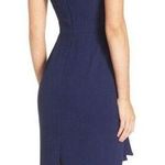Eliza J  Ella Ruffle Cascade Crepe Sheath Navy Blue Dress Photo 1