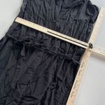 Old Navy Dress Womens Small Black Cap Sleeve Button Up Belted Midi Shirt Utility Photo 4