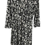 Motherhood Maternity Black White Floral Midi Wrap Dress Size Large Jersey Photo 0