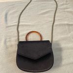 Anthropologie Anthropology Black Velvet Purse with Circle Faux Tortoise Handle/Shoulder Chain Photo 2