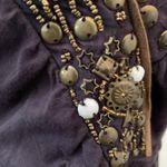 Anthropologie  Purple Boho Embellished Top Medium Tassels  RARE FEW LOOSE THREADS Photo 6