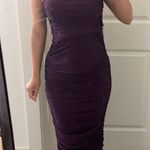 Eggplant Rouched dress with belt. S Purple Photo 6