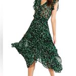 MISA Los Angeles  Dakota Midi Dress, Green Mini Blooms, XS Photo 1