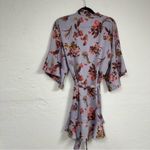 Victoria's Secret Victoria Secret Purple Floral Bell Sleeve Robe Womens S Belted Short Kimono Photo 7