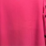Polka Dots Blouse semi sheer lined hot pink black Women’s Size Medium Photo 6