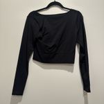 Athleta  Aurora Seamless Crop Long Sleeve Black Top Photo 2