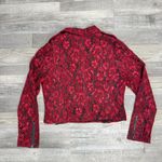 White House | Black Market lace moto jacket red long sleeve womens medium L33 Photo 7