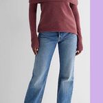EXPRESS NWT Ribbed Off The Shoulder Overlay Oversized Sweater Photo 3