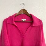 On 34th Womens Sweater Barbie Pink Collared Pullover V Neck Plus Size 2X Photo 3