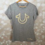 True Religion  Gray and Gold Short Sleeve Tee Photo 1