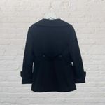 Sandro  Sportswear Black Double Breasted Peacoat Jacket Stretch Lined M Photo 3
