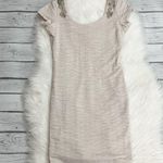 Free People  Tan / Cream Embellished Low Back Dress Photo 2