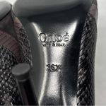 Chloé NEW Chloe Eva Leather Suede Scalloped Pounted Toe Backless Mule Heels Gray 36.5 Photo 10