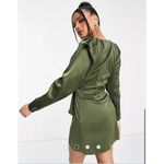 ASOS  Design Satin Wrap Mini Dress Green Size 8 Photo 1
