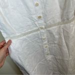 o.p.t Adina White Linen Midi Lace Dress Button Front 8 NWT Puff Sleeves Photo 9