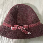 Liz Claiborne  Burgundy Tweed Hat Photo 0