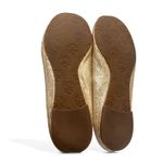 Tory Burch  Minnie Travel Metallic Gold Sz 7 Shimmer Medallion Flats w/ COA Photo 5