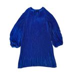 Banana Republic Blue Dress Micro Pleated Loose Fit Balloon Sleeves Size Medium Photo 3