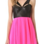 MASON by Michelle Mason Leather Silk Cutout‎ Dress Black Size 0 Photo 1