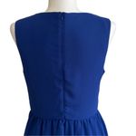 Alya Mini Dress Royal Blue Black Embroidery Sleeveless Fit & Flare Dress Medium Photo 4