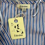 NWT 8 Birdies Australia Blouse Top Blue Stripe Wrap Tie Short Sleeve V Neck M Size M Photo 3