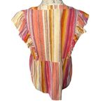 THML Savanna Jane Multicolor Boho Whimsy Tassel Tie Embroidered Blouse Photo 4