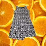 Attention BLACK and White geometric Shape  Dress‎ Size Large Photo 2