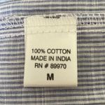 Eden & Olivia  Lightweight Blue Stripe Preppy Button Down Top Medium Photo 4