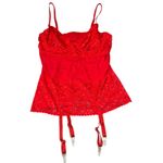 Escante Lingerie Top Womens Large Red Lace Garter Straps Suspender Adjustable Photo 0