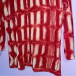 Chico's M Linen Blend Knit Sweater Boho Red White Tie Dye Photo 6