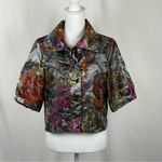 D & Y Metallic Silver Purple Cropped Jacket Size S Photo 2