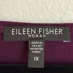 Eileen Fisher Boat Neck 3/4 Sleeve Top in Deep Purple Size 1X Plus Size Photo 2