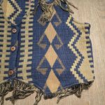 Vintage 90s Streetwear Womens Small Boho Chic Fringed Needlepoint Button‎ Vest Size L Photo 1