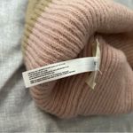 Anthropologie Maeve by  Colorblock Knit Ribbed Beanie Hat One Size Tan Pink Photo 2