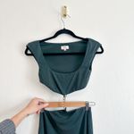 Camila Coelho | Knox Ribbed Cut-Out Chain Detail Midi Dress in Emerald Green Photo 6