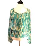 Michael Kors Top Striped Drop Waist Blouse Blue Photo 3