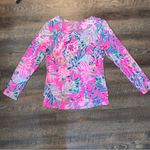 Lilly Pulitzer  Pink Blue Green Floral Long Sleeve Top Shirt Women’s Size Medium Photo 6