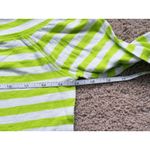 American Eagle Y2K Striped Off Shoulder Quarter Sleeve Tee Green White Small 90s Photo 4