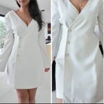 Jason Wu White Blazer Faux Wrap Button Front Men’s Wear Mini Dress - Sz Medium Photo 2