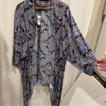 American Eagle  NWT high low kimono wrap country blue floral size medium Photo 9