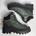 Hunter  Explorer Mid Lace Leather Trekking Boots in Olive/Black Photo 7
